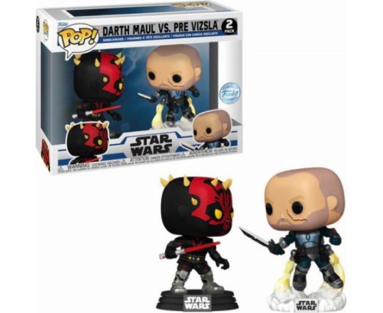 Funko Pop! 2-Pack Disney Star Wars: Clone Wars Duels - Darth Maul VS. Pre Vizsla (Special Edition) Bobble-Head Vinyl Figures