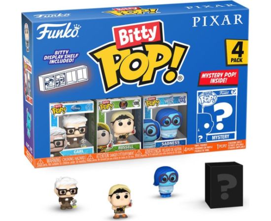 Funko Bitty Pop! 4-Pack: Disney Pixar - Carl, Russell, Sadness, Mystery Pop! Vinyl Figures