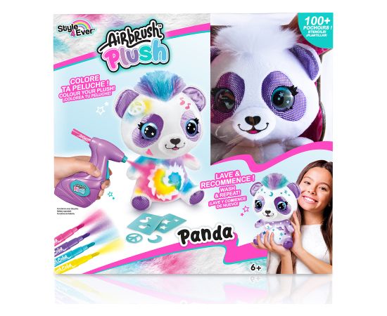 AIRBRUSH PLUSH игровой набор мягкая игрушка с аэрографом Панда, 25 см