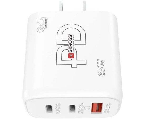 Skross   Power Charger 65W PD GaN US USB charger Indoors Max. output current 3.25 A USB 2.0 port A, USB-C White