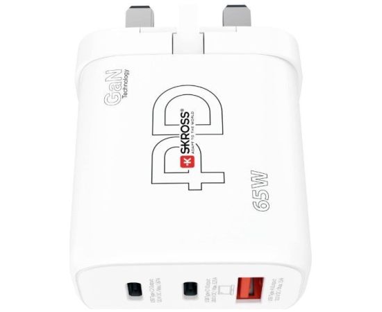 Skross   Power Charger 65W PD GaN UK USB charger Indoors Max. output current 3.25 A USB 2.0 port A, USB-C White