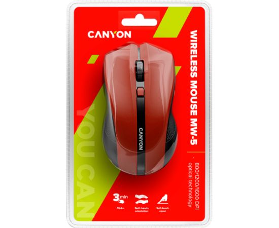 CANYON mouse MW-5 Wireless Red