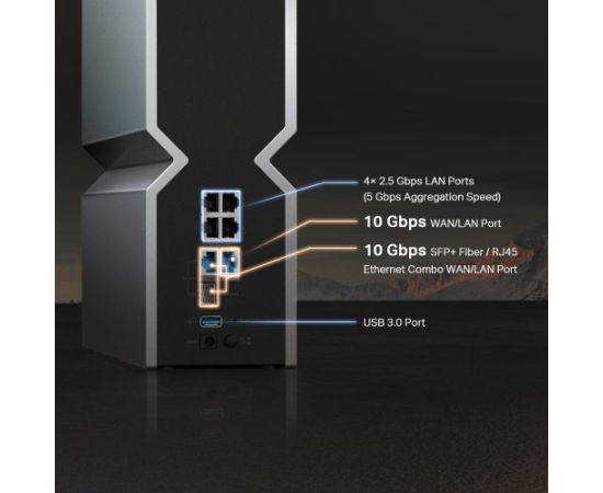 Wireless Router TP-LINK Wireless Router 19000 Mbps Mesh Wi-Fi 7 USB 3.0 4x2.5GbE 2x10GbE LAN \ WAN ports 2 Number of antennas 8 ARCHERBE800