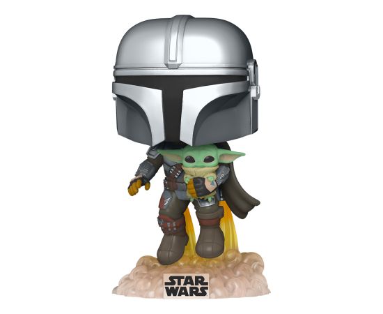 FUNKO POP! Vinyl: Фигурка Star Wars: The Mandalorian Flying w/Jet