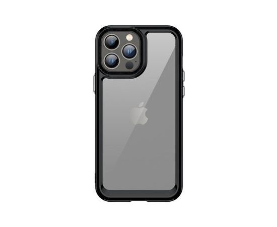 iLike Apple  iPhone 12 Pro Space Case hard cover with a gel frame Transparent Black