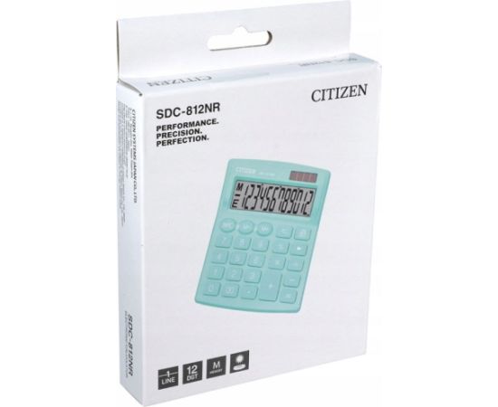 CITIZEN Kalkulator biurowy SDC812NRGNE, 12-cyfrowy, 127x105mm, zielony