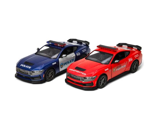 KINSMART Miniatūrais modelis 2024 Ford Mustang Dark Horse (Police/Firefighter), scale 1:38