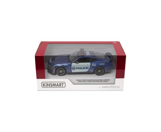 KINSMART Miniatūrais modelis 2024 Ford Mustang Dark Horse (Police/Firefighter), scale 1:38