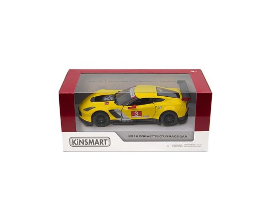 KINSMART Miniatūrais modelis - 2016 Corvette C7.R Race Car, izmērs 1:36