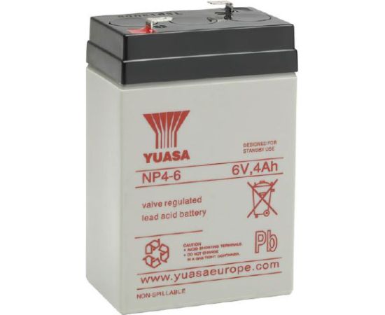 6V 4Ah YUASA akumulators NP4-6(S) 70x47x105mm