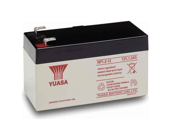 1.2Ah YUASA akumulators NP1.2-12 97x48x54mm 12V