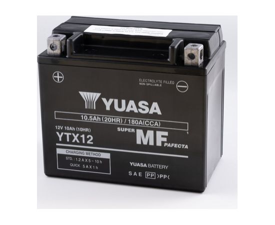 10.5Ah 180A Yuasa AGM(WC) Moto akumulators 150x87x130mm 12V