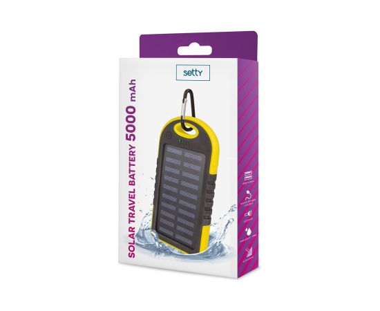 Setty Solar Power Bank 5000mAh Портативный аккумулятор + Micro USB Кабель