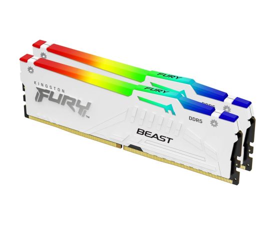 Kingston Technology FURY Beast 32GB 6000MT/s DDR5 CL36 DIMM (Kit of 2) White RGB EXPO