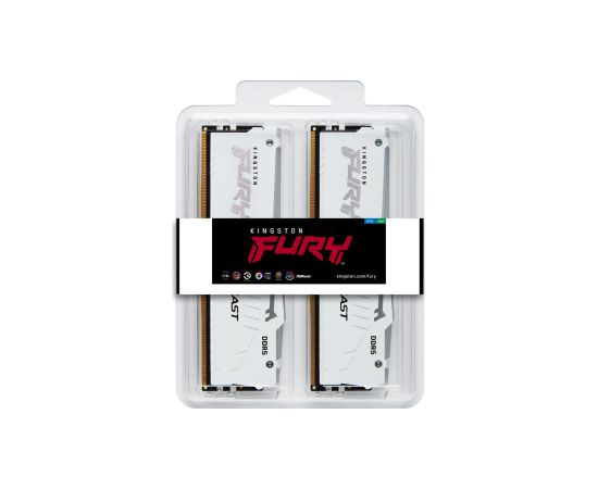 Kingston Technology FURY Beast 32GB 6000MT/s DDR5 CL36 DIMM (Kit of 2) White RGB EXPO