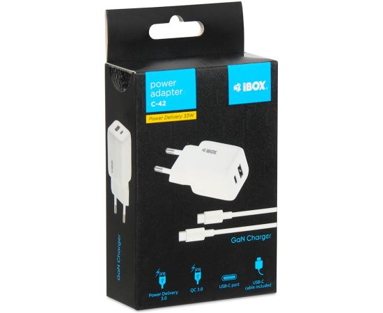 iBOX C-42 GaN PD33W Wall charger, White