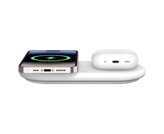 BELKIN MAGNETIC CHARIGING PAD 2IN1 QI2 15W WHITE