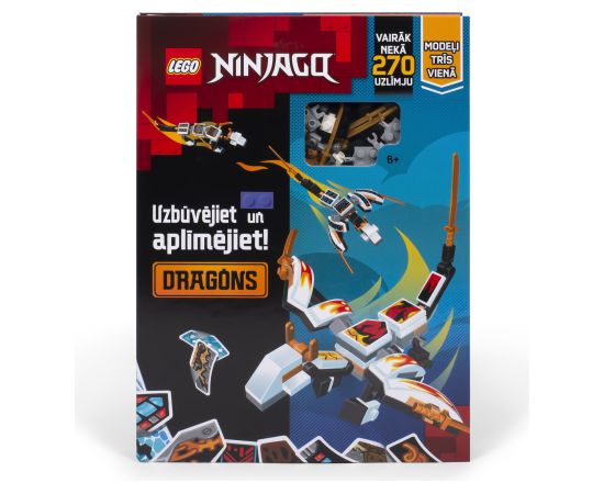 LEGO NINJAGO Aktivitāšu grāmata "Konstruē un būvē: Pūķi" (Latviešu valodā)