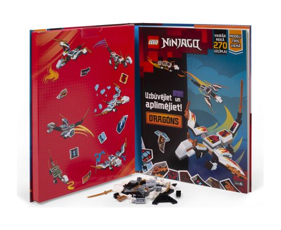 LEGO NINJAGO Aktivitāšu grāmata "Konstruē un būvē: Pūķi" (Latviešu valodā)