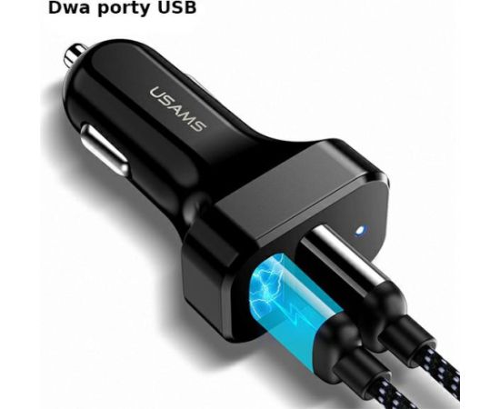 USAMS Ład. sam. 2xUSB C13 2,1A czarny|black (only head) CC87TC01