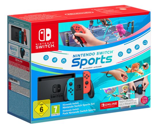 Nintendo Switch V2 Red & Blue + Switch Sports + 12 MONTH NSO (NSH085)