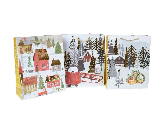 Gift bag WONDERLAND M, 26x32x10cm, mix