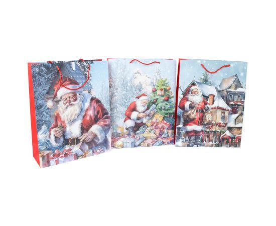 Gift bag SANTA L, 31x40x12cm, mix