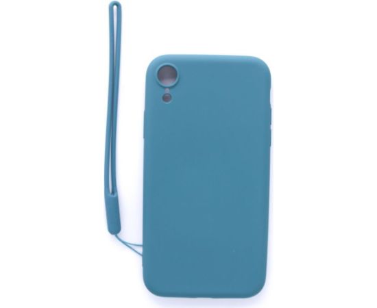 Evelatus Apple  iPhone XR Soft Touch Silicone Case with Strap Blue