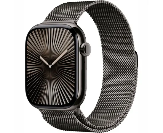 Apple Watch Series 10 GPS + Cellular 46mm Slate Titanium Case with Slate Milanese Loop - M/L Viedpulkstenis