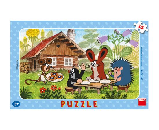 Dino Frame Puzzle 15 pc small, Little Mole