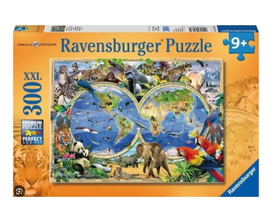 Ravensburger Puzzle 300 pc World Atlas with Animals