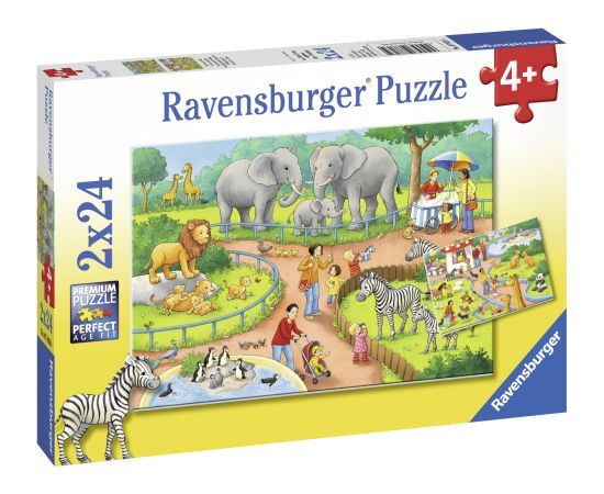 Ravensburger Puzzle 2x24 pc A Day at the Zoo