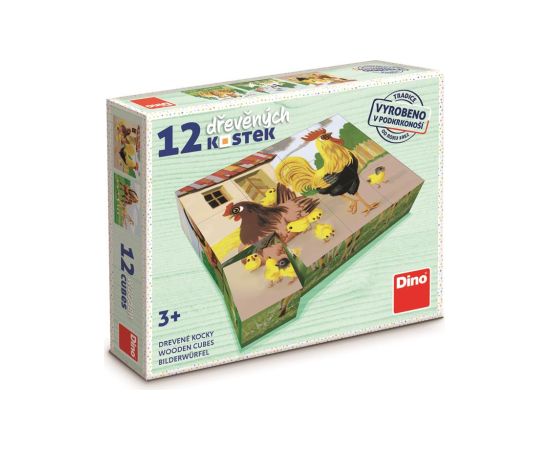 Dino Cube Puzzle 12 pc Domestic Animals