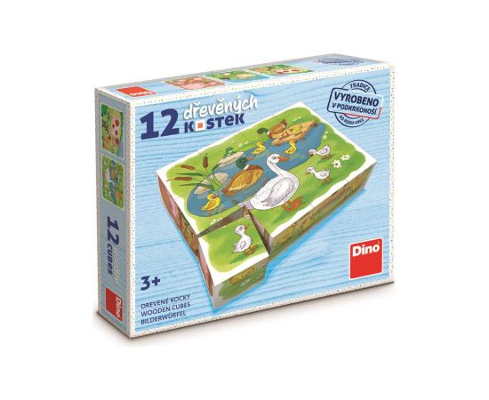 Dino Cube Puzzle 12 pc On The Farm