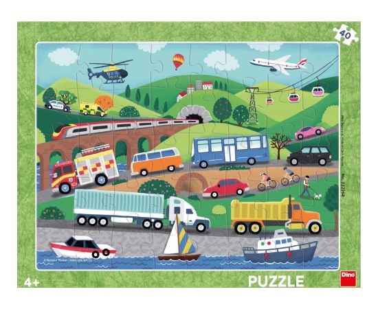 Dino Frame Puzzle 40 pc Various Vehicles