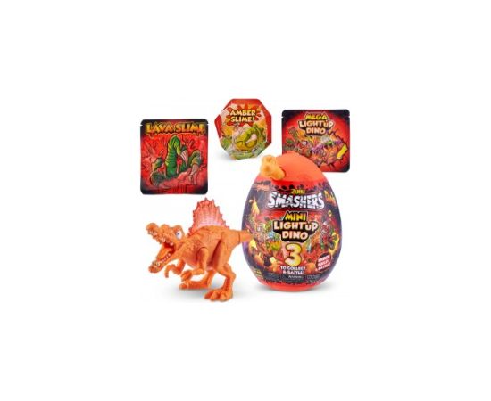 Dinozaura figūra 3 gb., ar slime un gaismu,  bumbā SMASHERS DINO MINI ZURU dažādas 85517582