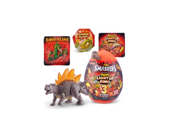 Dinozaura figūra 3 gb., ar slime un gaismu,  bumbā SMASHERS DINO MINI ZURU dažādas 85517582