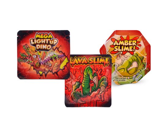 Dinozaura figūra 3 gb., ar slime un gaismu,  bumbā SMASHERS DINO MINI ZURU dažādas 85517582