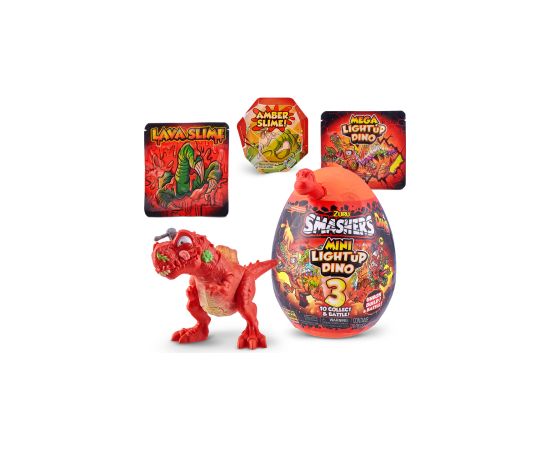 Dinozaura figūra 3 gb., ar slime un gaismu,  bumbā SMASHERS DINO MINI ZURU dažādas 85517582