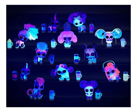 Lelle bumbā L.O.L Surprise  Lights Pets ar mātiem, UV lukturi un 9 pārsteigumiem 8 cm 564898