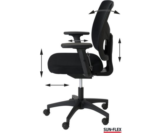 Krēsls SUN-FLEX OFFICECHAIR MESH, melns