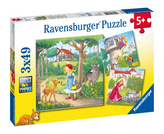 Ravensburger Puzzle 3x49 pc Rapunzel, Little Red Riding Hood & the Frog King