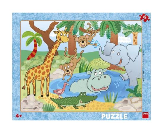 Dino Frame Puzzle 40 pc, Animals in Zoo