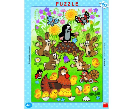 Dino Frame Puzzle 40 pc, Little Mole