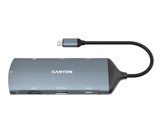 CANYON hub DS-15 8in1 4k USB-C Dark Grey