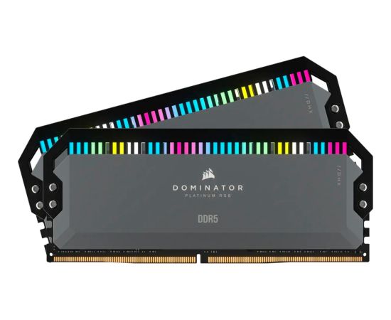 Corsair DDR5 - 64GB -  6000 - CL - 30 (2x 32 GB) dual kit, RAM (grey, CMT64GX5M2B6000Z30, Dominator Platinium RGB)