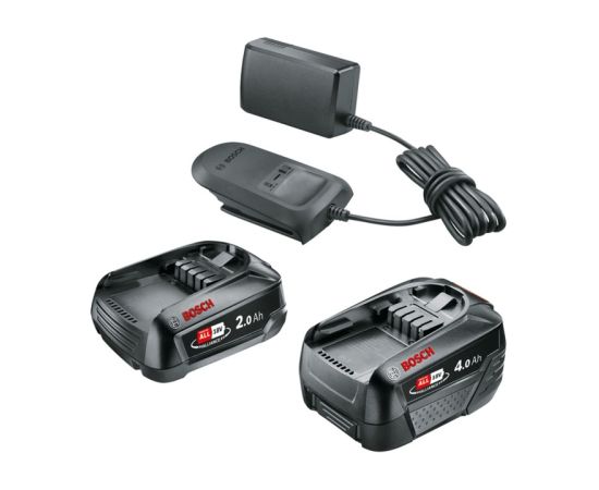 Bosch starter set 18V (PBA 2.0Ah + PBA 4.0Ah + AL 18V-20), charger (black, 2x battery + charger, POWER FOR ALL ALLIANCE)