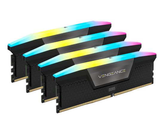 Corsair DDR5 64GB - 5600 - CL - 36 - Quad-Kit - DIMM - CMH64GX5M4B5600C36, Vengeance RGB, XMP, black