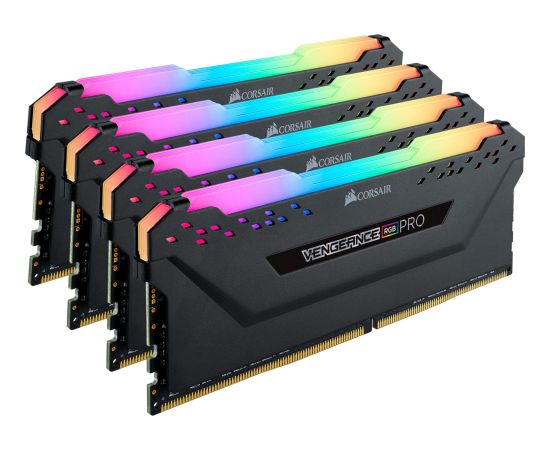 Corsair DDR4 - 64 GB -3600 - CL - 18 - Quad-Kit, RAM (black, CMW64GX4M4D3600C18, Vengeance RGB PRO)