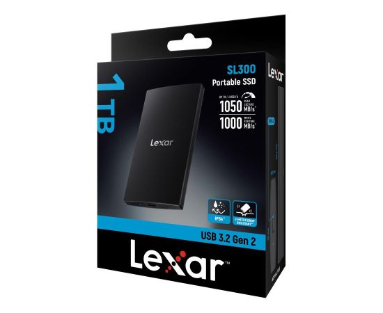 External SSD LEXAR SL300 1TB USB-C Write speed 1000 MBytes/sec Read speed 1050 MBytes/sec LSL300001T-RNBNG